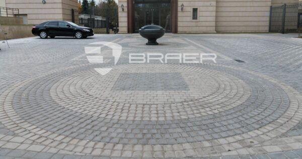 Тротуарная плитка Классико круговая, Серебристый, h=60 мм 3