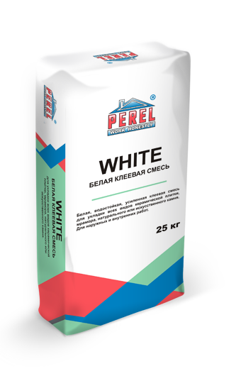 Белая водостойкая усиленная клеевая смесь Perel White 0317 1