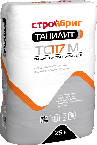 Штукатурно-клеевая смесь для внутренних и наружных работ Танилит TC117 M - 25 кг 1