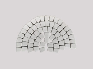 Тротуарная плитка Классико круговая, Белый, h=60 мм