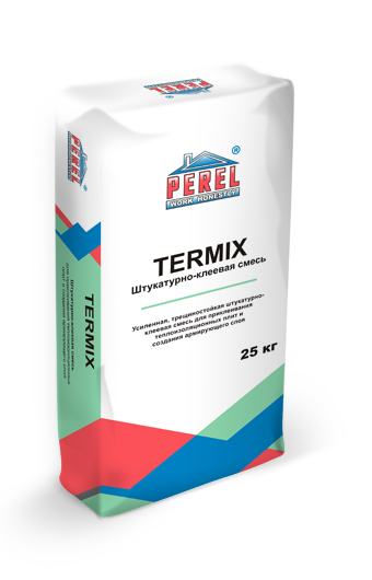 Усиленная, трещиностойкая штукатурно-клеевая смесь Perel Termix-м 0320 1