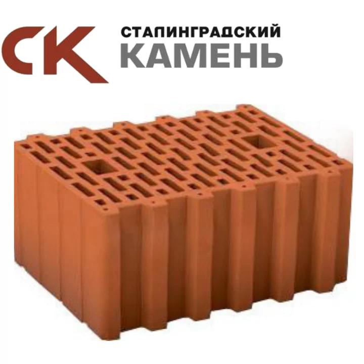 Керамический крупноформатный, поризованный, блок ТЕРМОБЛОК "Сталинград 38", 10,7 НФ, М-100 1